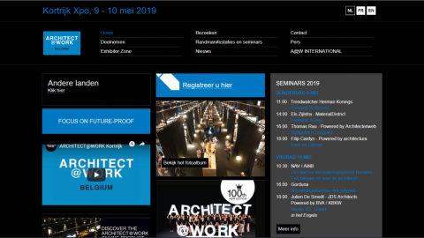 2019 Kortrijk International Architecture and Interior Design Exhibition, ARCHITECT@WORK BELGIUM – KORTIJK 2019比利時科特賴克國際建築和室內設計展覽會ARCHITECT@WORK BELGIUM – KORTIJK