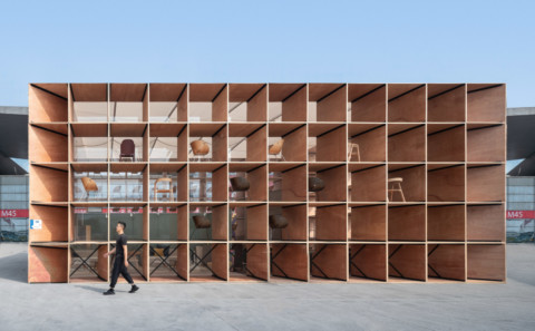 Trade show pavilion transformed into furniture for rural Chinese community｜貿易展覽館變成了中國農村社區的家具