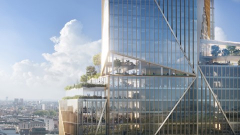 3XN unveils visuals of high-rise office complex for London｜3XN展示倫敦高層辦公大樓的視覺效果