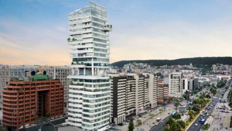 Carlos Zapata completes curved-glass Unique tower in Quito｜卡洛斯·扎帕塔（Carlos Zapata）在基多完成了弧形玻璃獨特塔樓